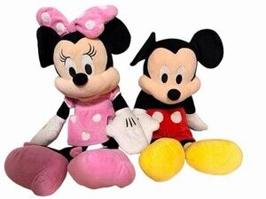 DISNEY MICKEY & MINNIE MOUSE PLUSH 18" AND 20" TALL DISNEY PARKS